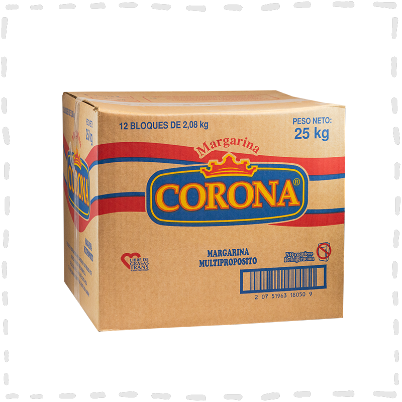 MARGARINA CORONA BLOQUES 25KG 12 BLOQ X2KG