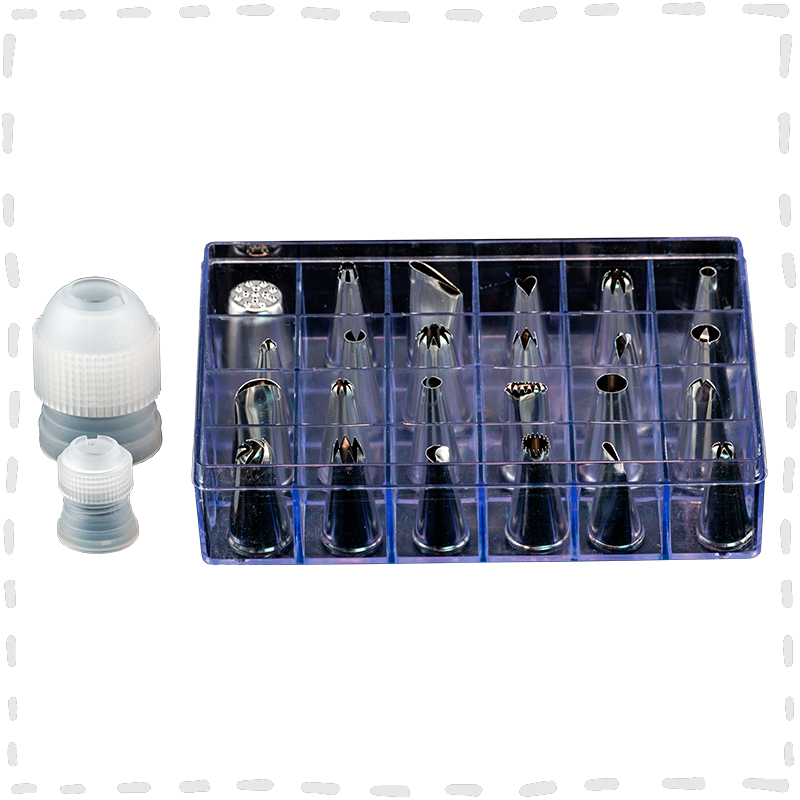 BOQUILLAS DECORAR SET+ ACOPLE DECORACION 24PZ *