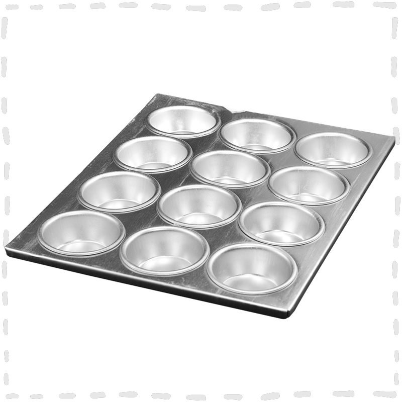 MOLDE QUEQUITOS/MUFFINS 12 UNID. ALUMINIO WINCO