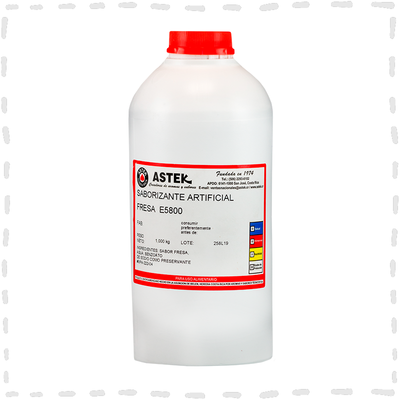 SABORIZANTE FRESA CON COLORANTE ASTEK 1 LITRO