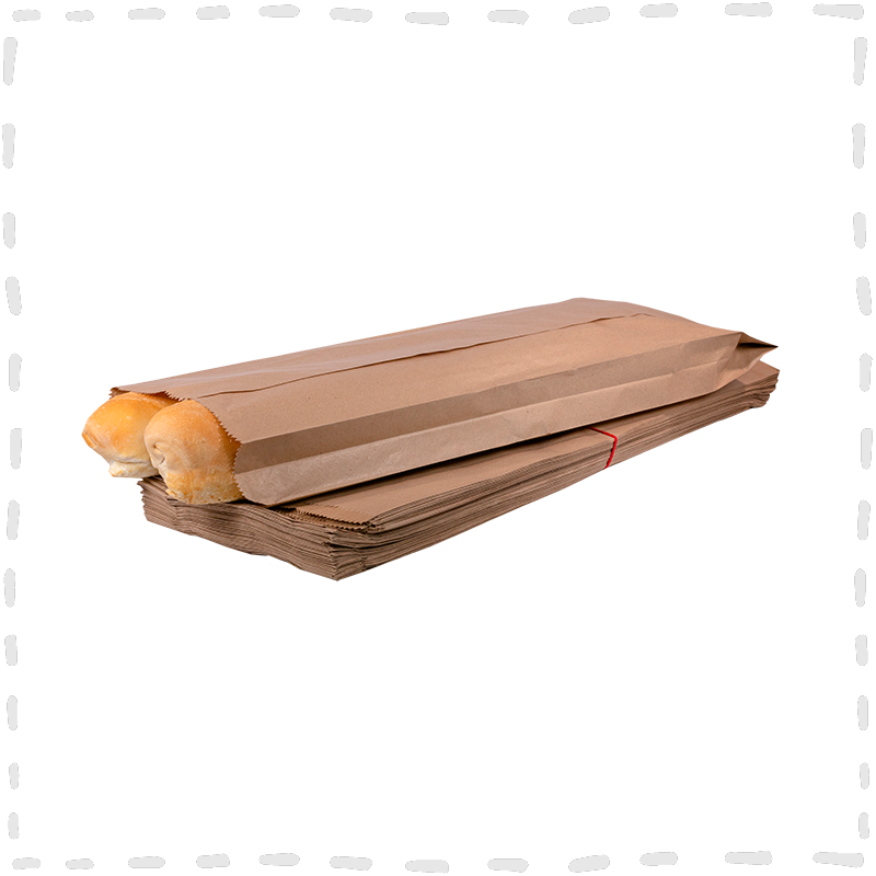 BOLSAS PAPEL KRAFT 2 BAGUETTE 100 UNDS BIODEGRADABLE