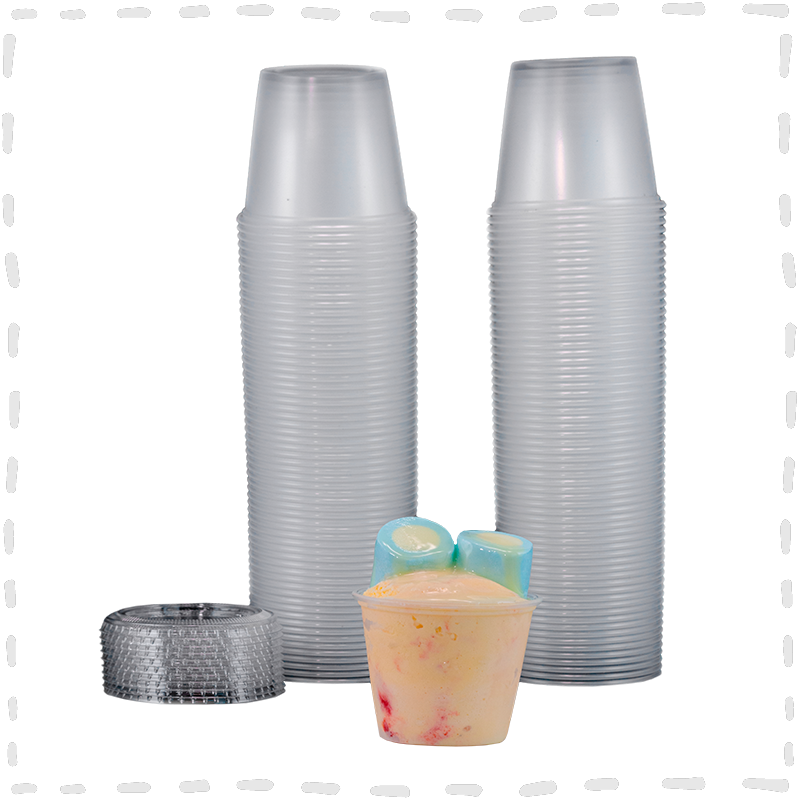 VASOS PARA POSTRE + TAPA 5.5 OZ. TRANSPARENTE SOUFFLE, SUNDAE *